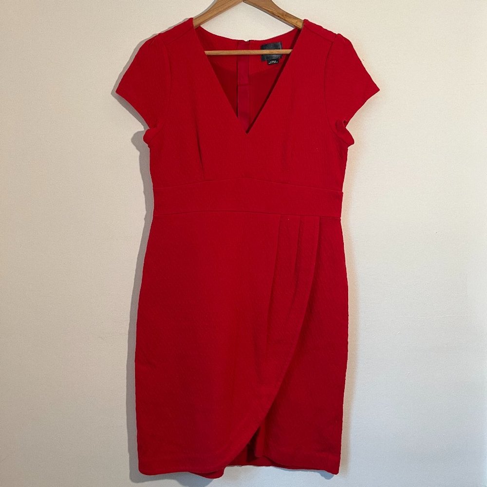 Anthropologie Maeve Textured Red Dress